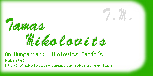 tamas mikolovits business card